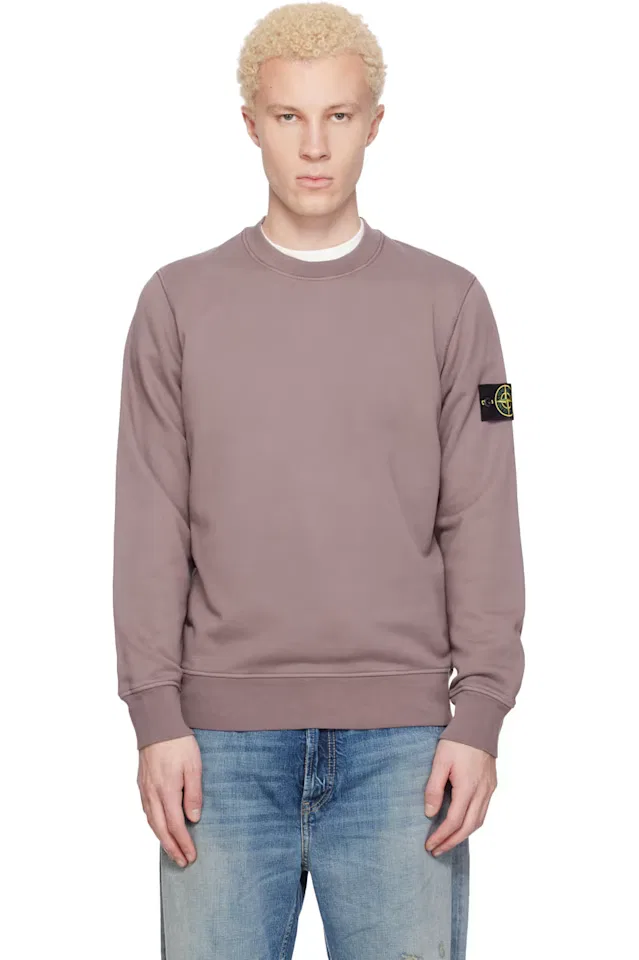 Фиолетовый свитшот из органического хлопка с начесом Stone Island