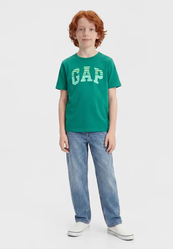 Футболка с принтом в виде арки и заполненным логотипом Gap, зеленый