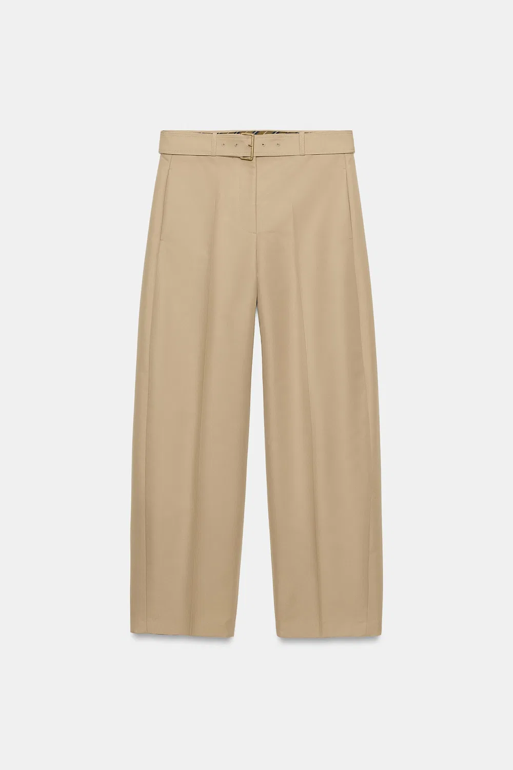 Брюки с поясом и вытачками из коллекции ZW ZARA, Mid-camel — фото 3