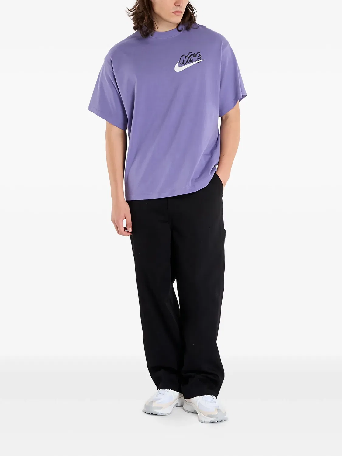 Футболка фиолетовая с принтом Nike, фиолетовый — фото 2
