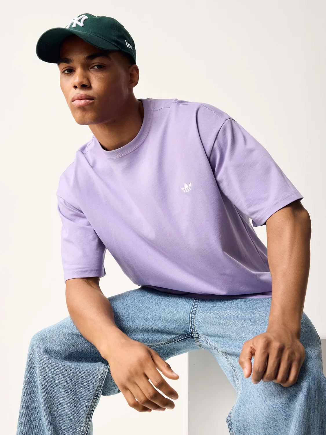 Футболка свободного кроя Trefoil Essentials, adidas Originals, сиреневый