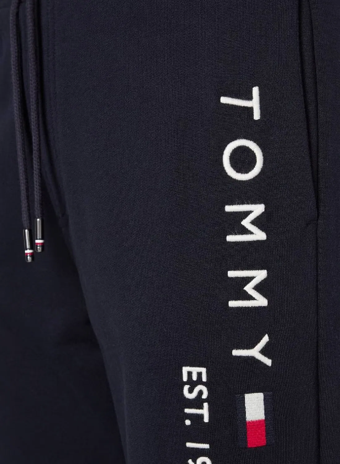 Джоггеры хлопковые с логотипом Tommy Hilfiger, темно-синий — фото 4