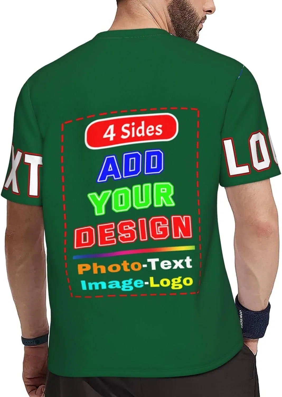 Футболка с кастомным принтом Unisex, Dark Green — фото 3