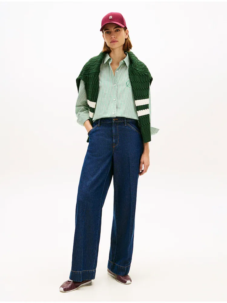 Рубашка с длинным рукавом полосатая TOMMY HILFIGER, Green — фото 3