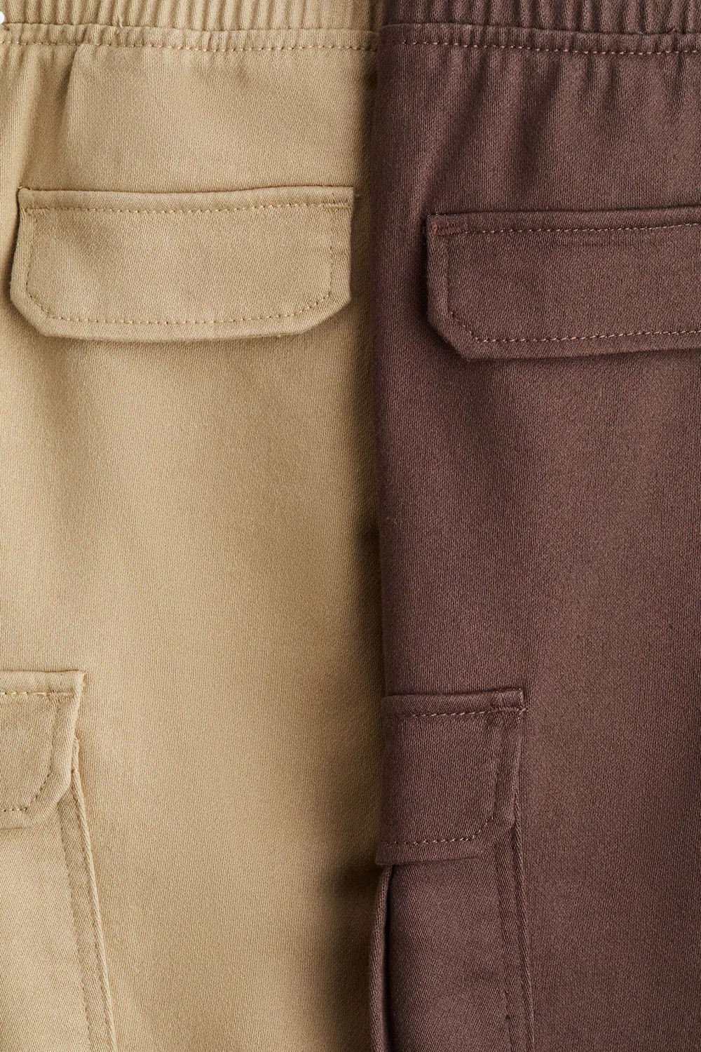Комплект из 2 брюк-джоггеров с карманами H&M, Braun/Beige — фото 2