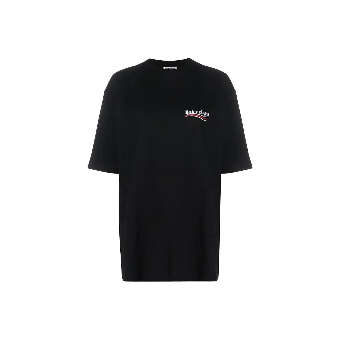 Женская футболка с принтом Balenciaga Political Campaign SS20 Drop Shoulder Sleeve, Black
