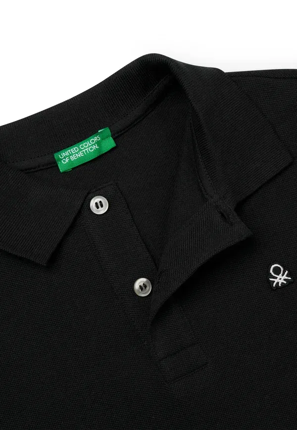 Поло Slim Fit United Colors Of Benetton, черный — фото 3