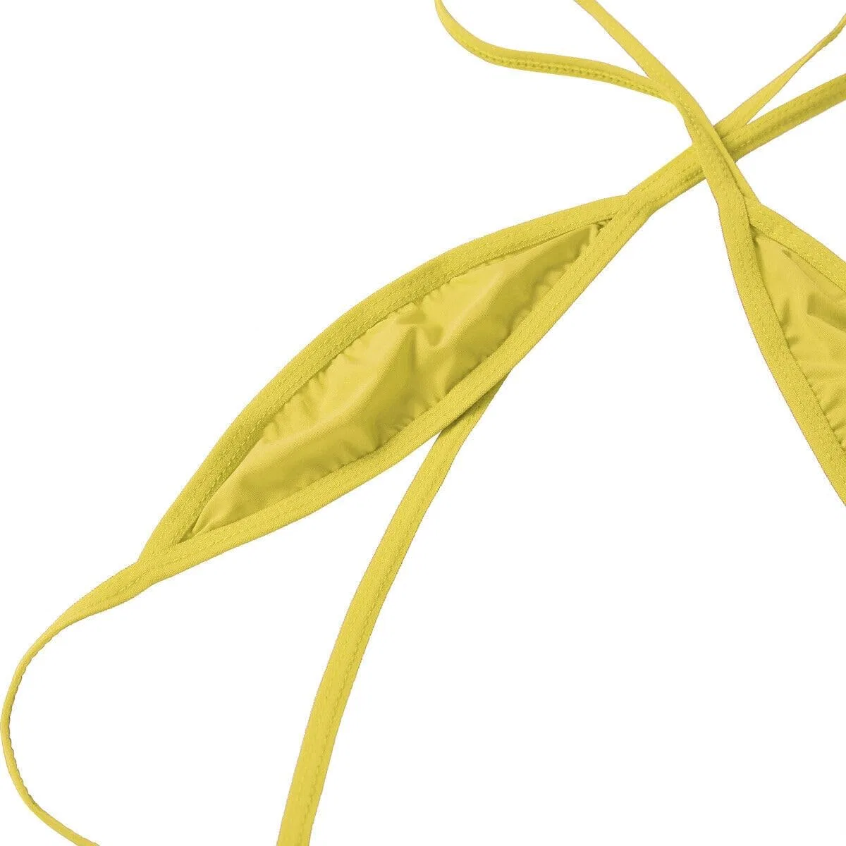 Женское сексуальное бикини слингшот с завязками JFang, Yellow — фото 3