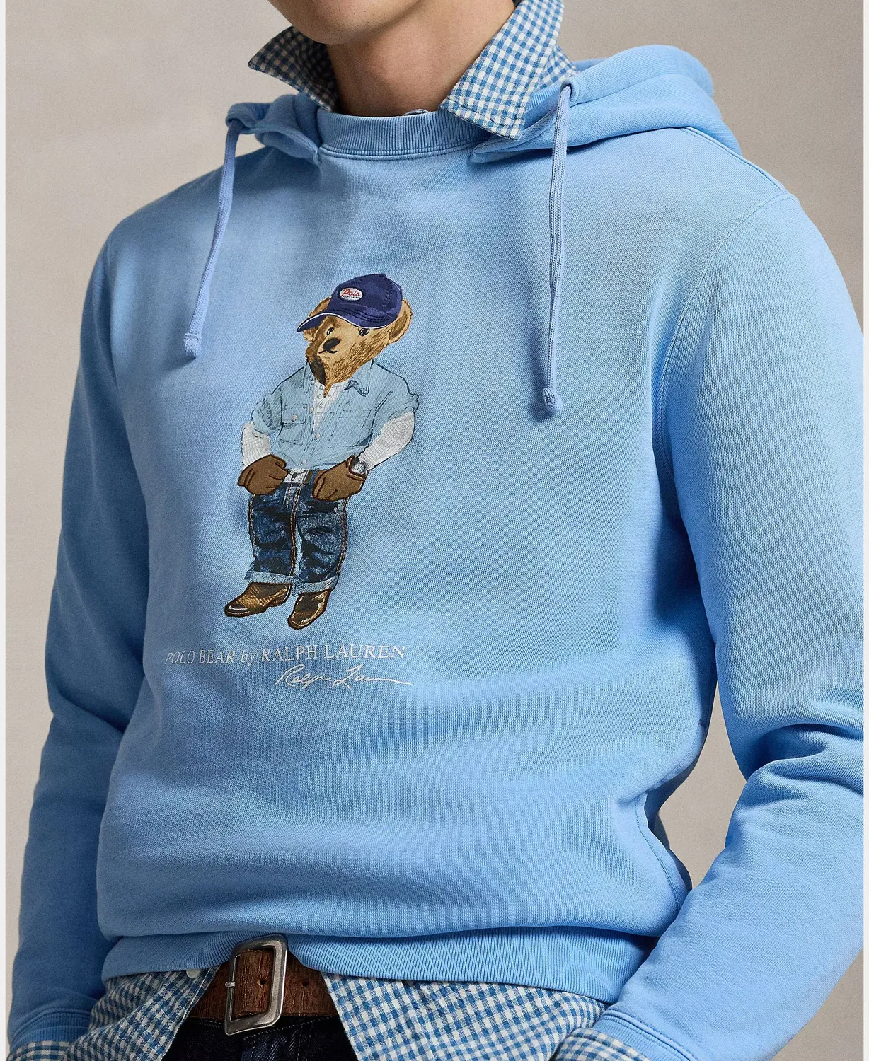 Мужская худи с принтом Polo Bear Polo Ralph Lauren, Azul Porcelana — фото 3