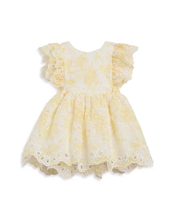 Детское платье для девочек с вышивкой Annie Bardot Junior, Lemon