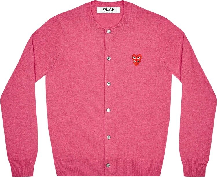 

Кардиган Comme des Garçons PLAY Wool Layered Double Heart Cardigan 'Pink', розовый