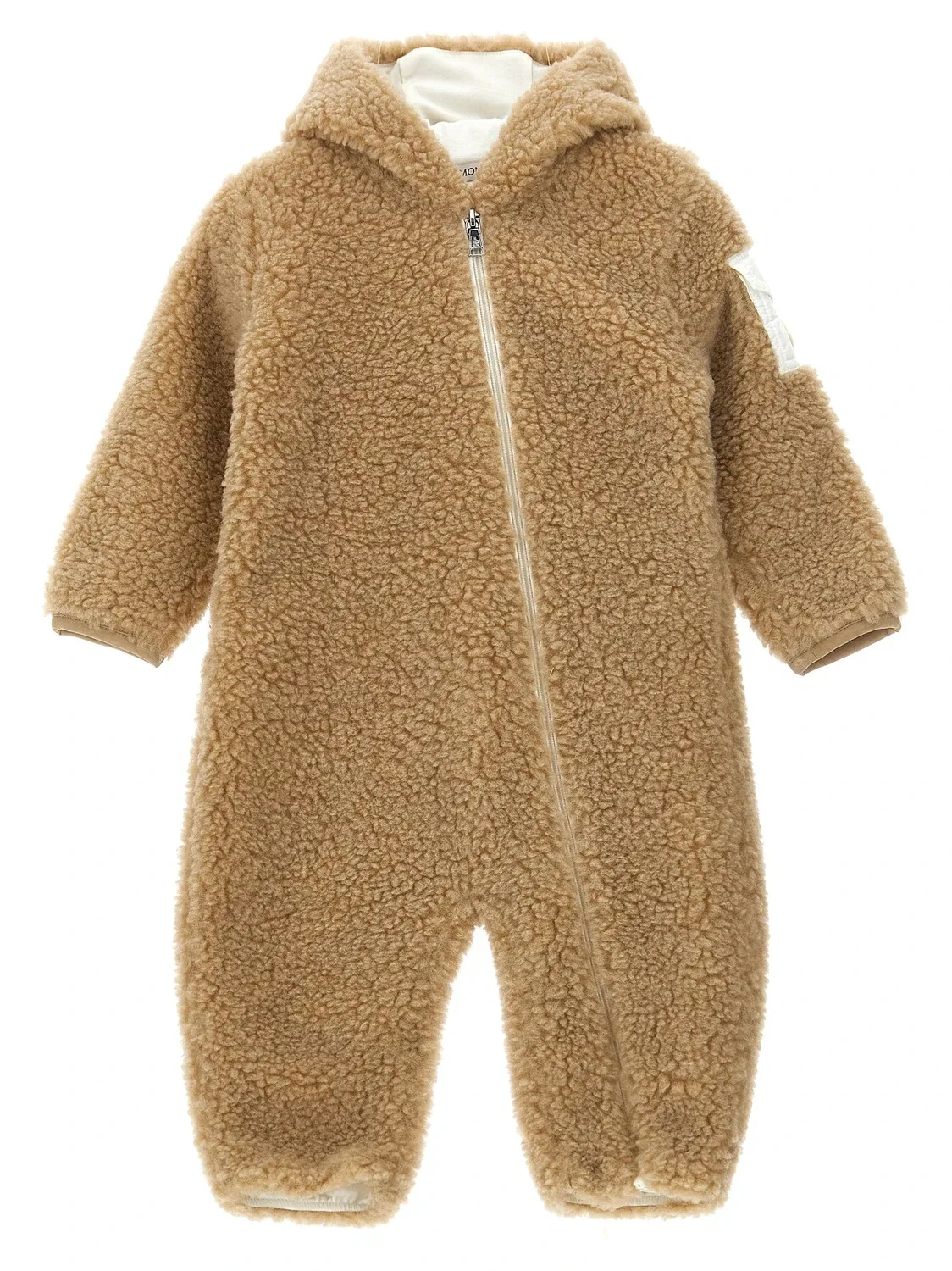 Комбинезон с капюшоном Teddy Moncler Enfant, бежевый