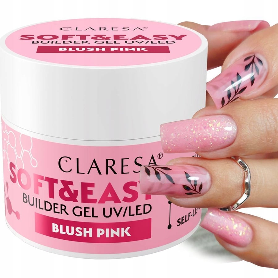 

Claresa Soft & Easy Nail Builder Gel с тиксотропией, румяна, розовый, 45 г Puderek