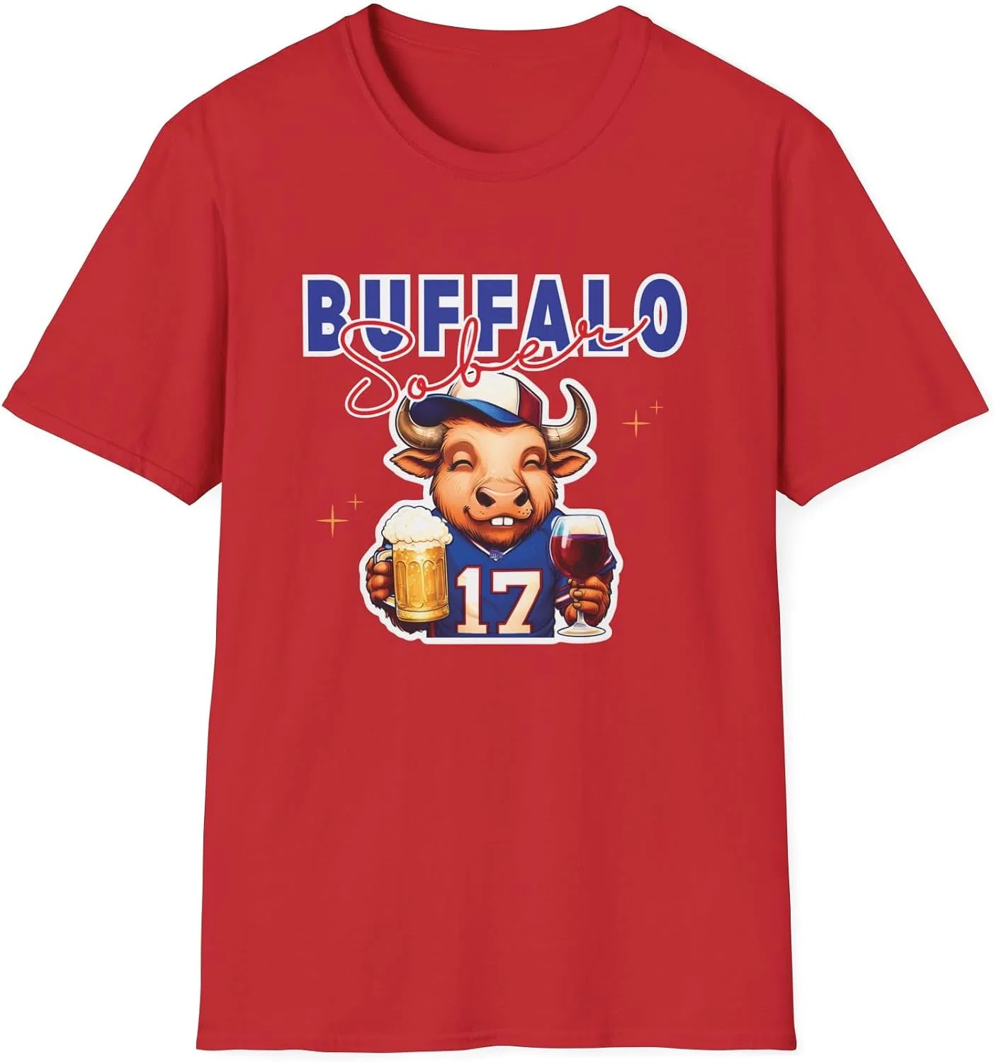 Мужская футболка с принтом Buffalo Sober Tee, красный