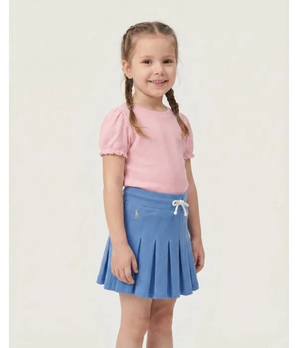 Детская блуза для девочек хлопковая с коротким рукавом Polo Ralph Lauren, Rosa