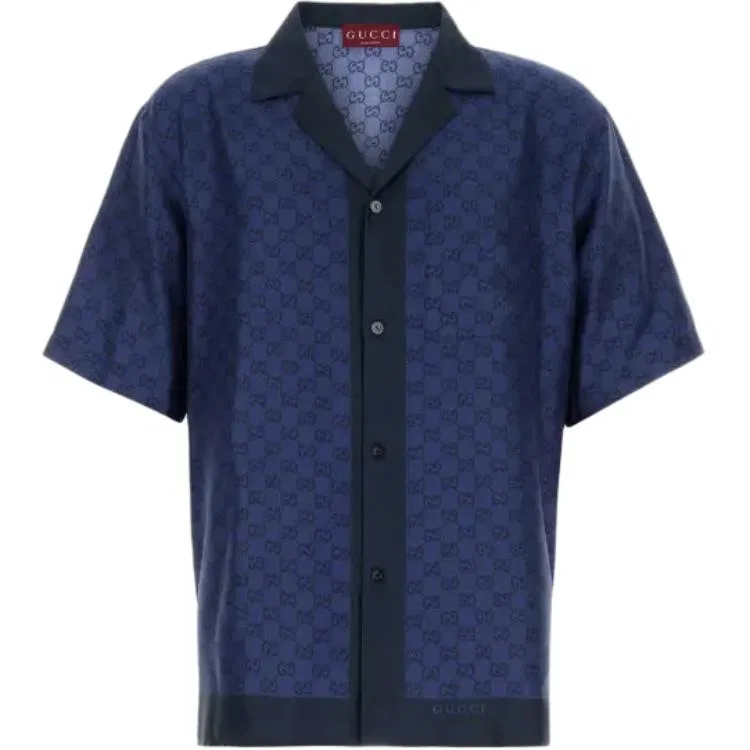 Мужская рубашка с коротким рукавом Disco Monogrammed GUCCI
