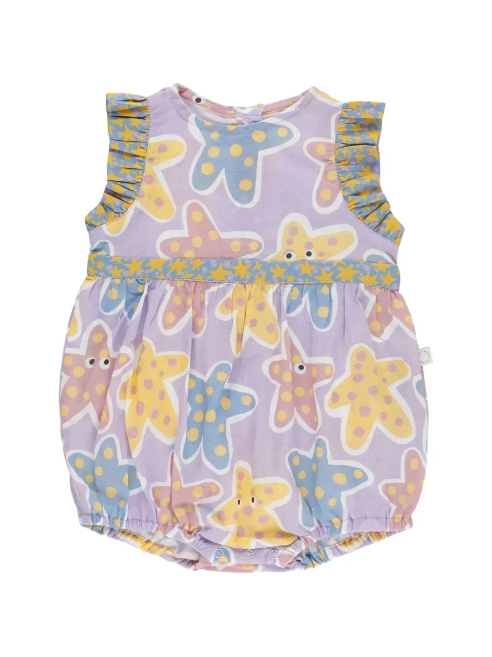 Платье с оборками и звездным принтом Stella Mccartney Kids, фиолетовый