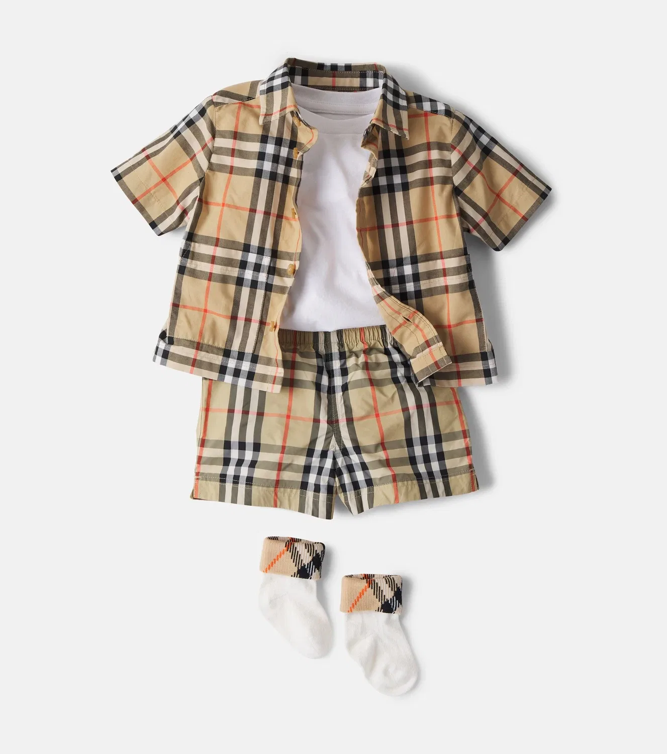 Шорты в клетку Burberry Kids, Sand Ip Check — фото 2