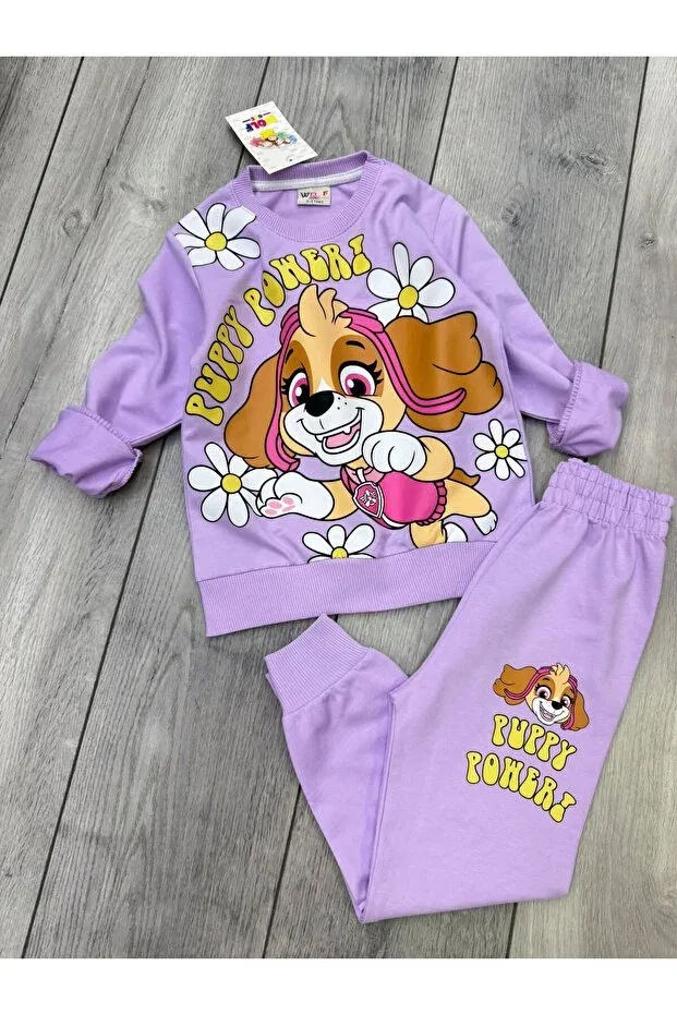 Детский спортивный костюм для девочек из футера Wolf Lila Özsa, Pink