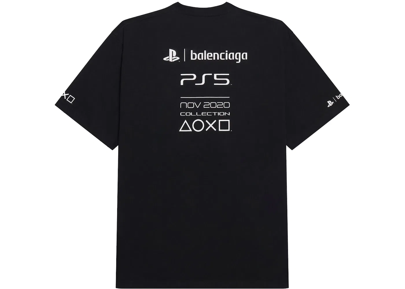Мужская футболка с принтом Balenciaga x PlayStation T-shirt Balenciaga, Черный — фото 2