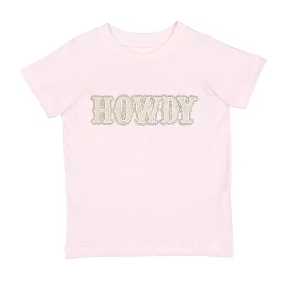 Детская футболка для девочек с патчем Howdy Patch Western Sweet Wink, Ballet Pink
