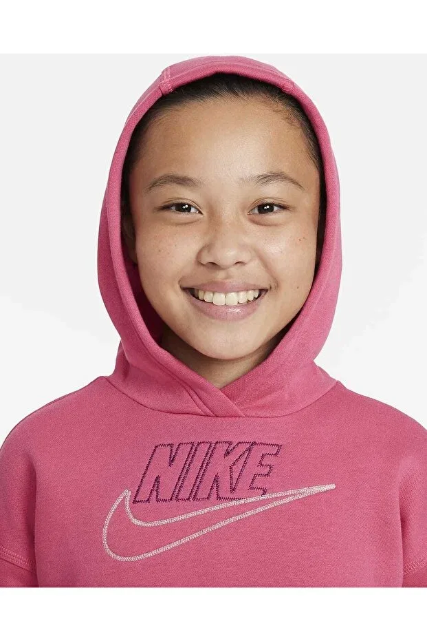 Детские свитшот для девочек хлопковый Iconclash Nike, Pink — фото 3