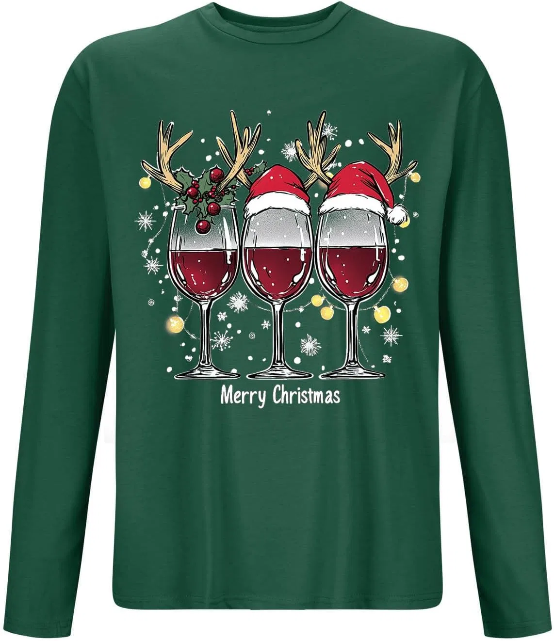 Мужская футболка с рождественским принтом Long Sleeve, Green — фото 2