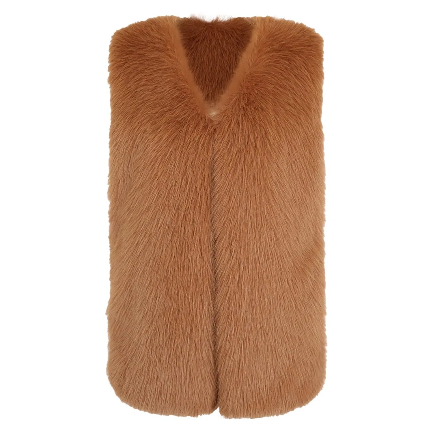 Женская куртка с принтом Lussuosa giacca invernale sintetica per un elegante cappotto in pile con vestibilità aderente per abbigliamento alla moda nella stagione fredda, marrone — фото 4