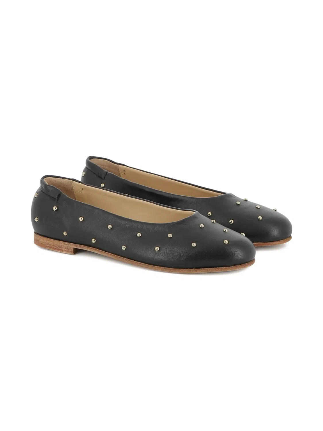 Балетки с декоративными заклепками Chloé, черный