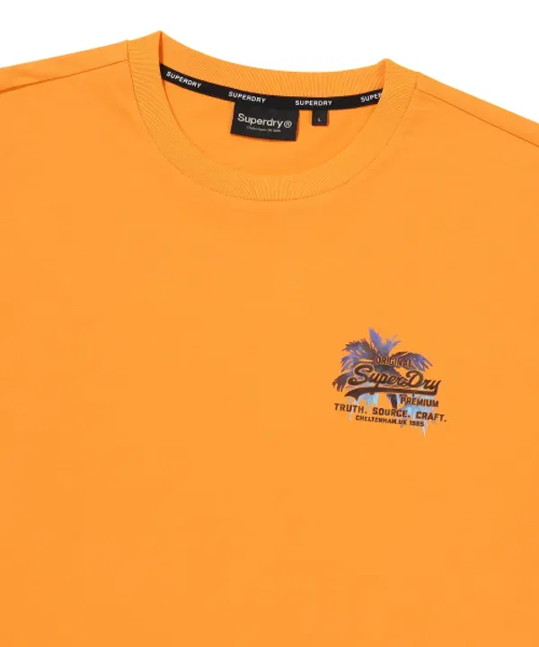 Футболка с принтом Palm Tree, Superdry, темно-желтый — фото 3