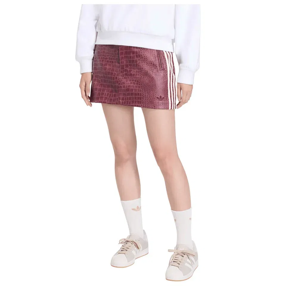 Юбка мини из кожзама Adidas Originals, красный