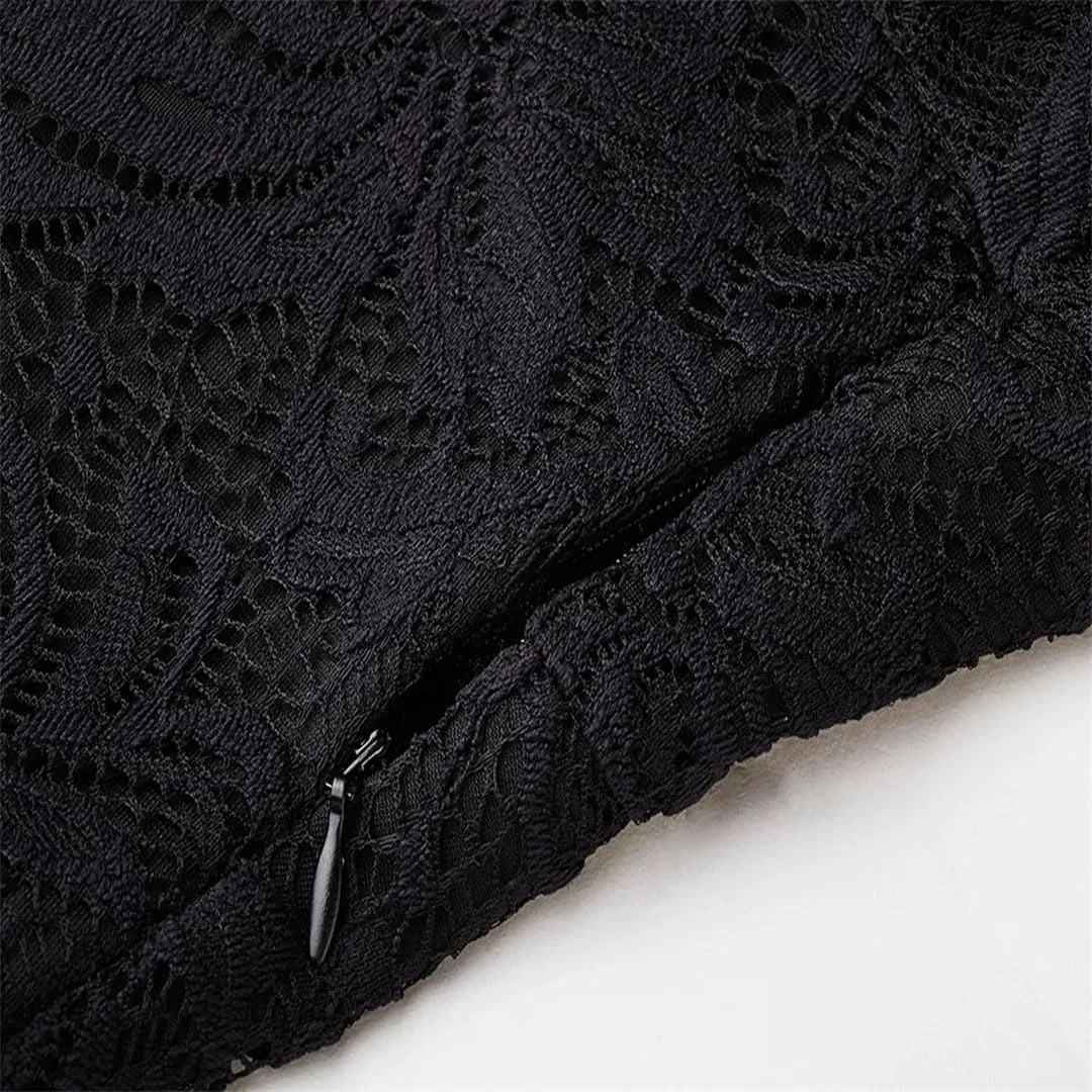 Женское коктейльное платье с кружевом A-силуэта, Lace Red — фото 4
