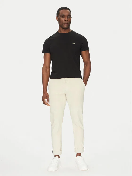 Футболка Lacoste Regular Fit, мужская, однотонная, черный — фото 2