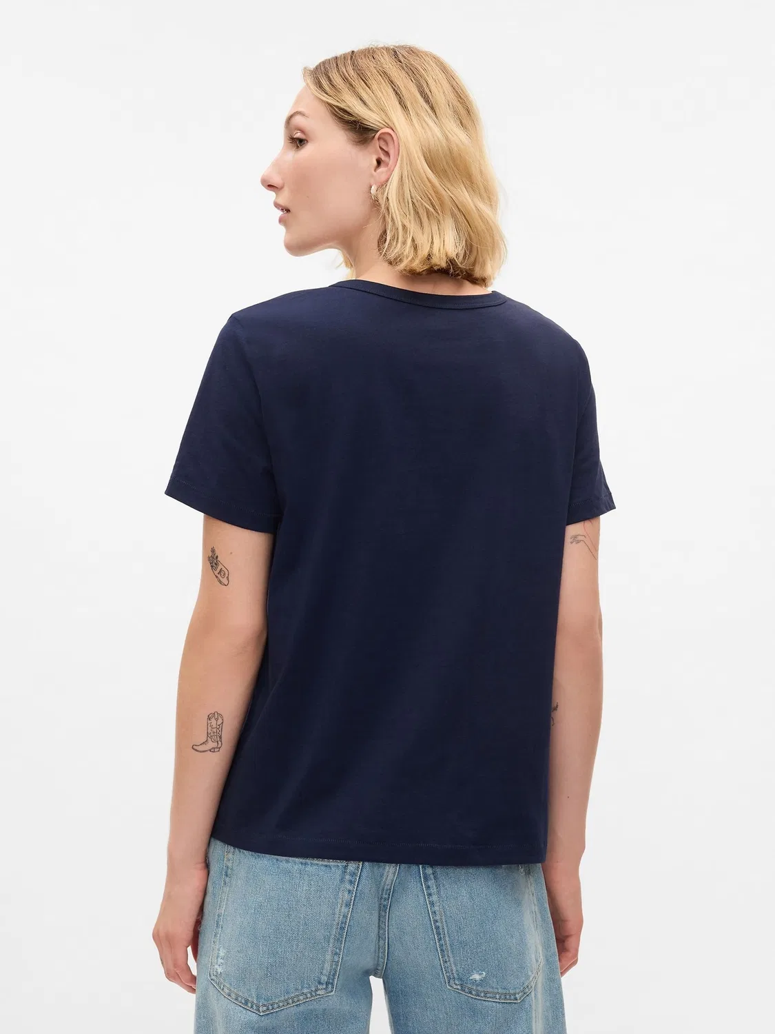 Футболка с круглым вырезом Vintage Soft Gap, темно-синий — фото 2