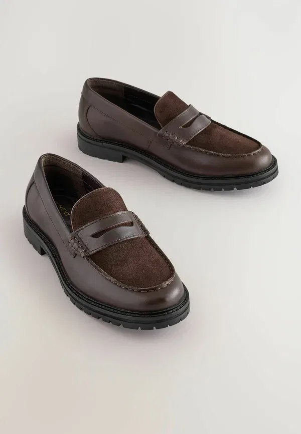 Мокасины кожаные Slip-ons Next, коричневый замшевый — фото 2