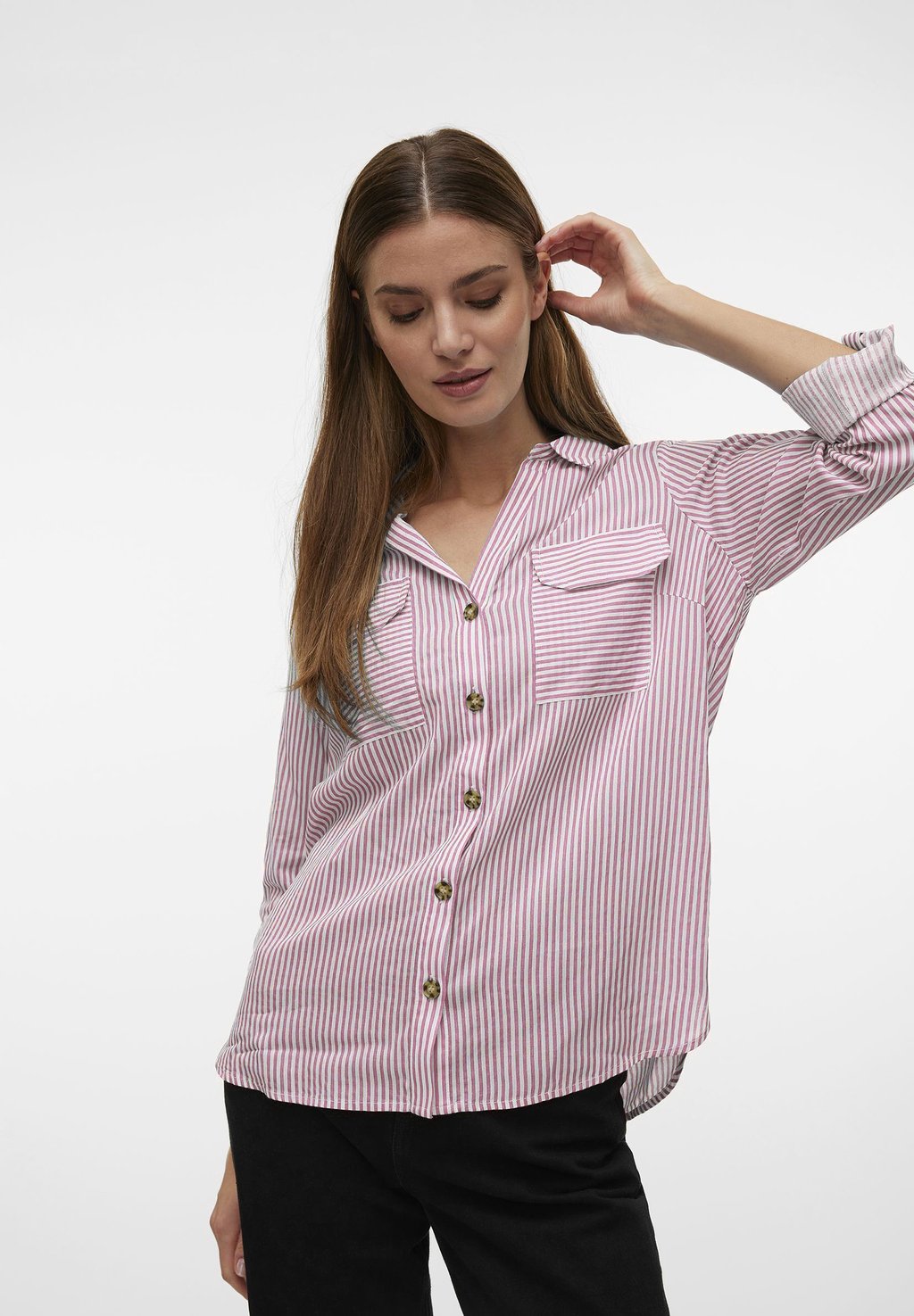 

Блузка на пуговицах BUMPY NEW NOOS Vero Moda, розовый