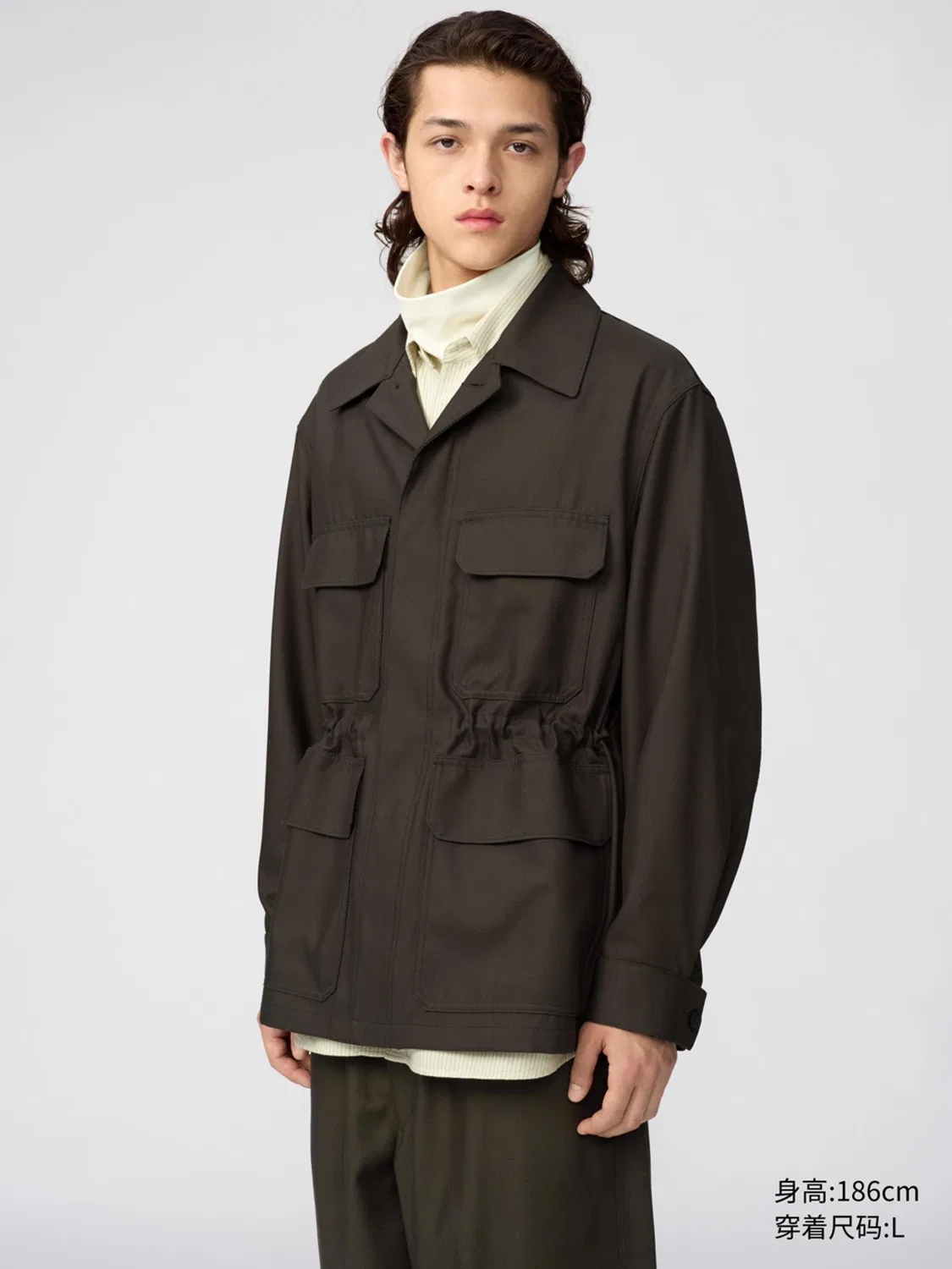 Куртка-карго унисекс с карманами Uniqlo, черный — фото 4