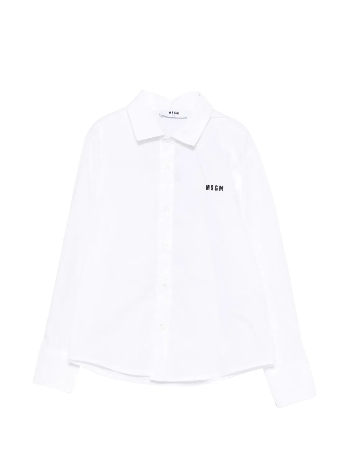 Хлопковая рубашка с принтом MSGM, белый