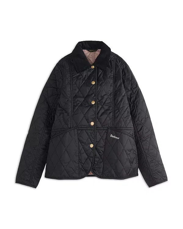 Детское пальто для девочек стеганое Liddesdale Quilted Jacket Barbour, Black/Gardenia