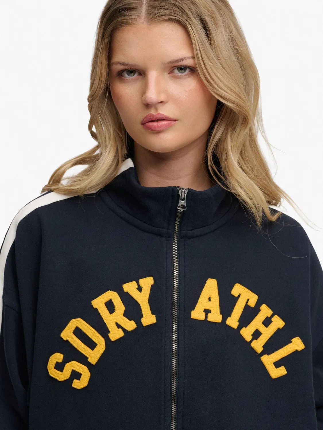 Толстовка с молнией Athletic Essentials Appliqué Loose Zip Superdry, синий — фото 3