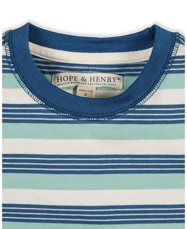 Детская футболка-поло с коротким рукавом Hope & Henry, Tidal Stripe — фото 2