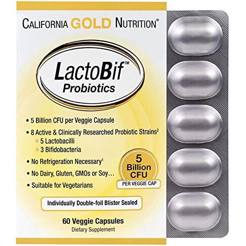 

Пробиотики Lactobif California Gold Nutrition, 50 млрд КОЕ, 60 капсул