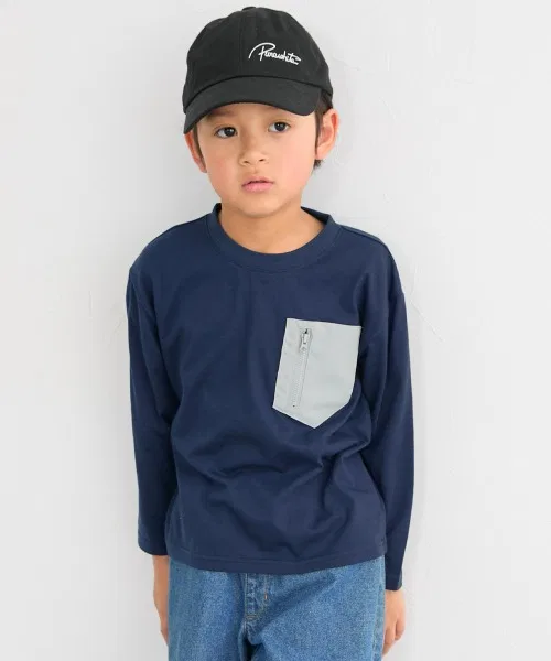 Детская футболка с длинным рукавомс защитой от загрязнений QUNTSTYLE, Navy