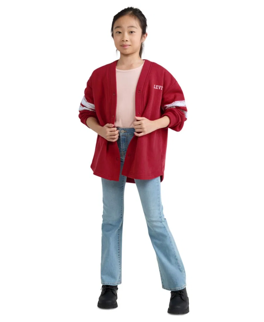 Детский флисовый кардиган в спортивном стиле Levi's, Deep Claret — фото 3
