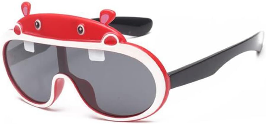 

Детские солнцезащитные очки с мультяшным бегемотом, силиконовые поляризованные солнцезащитные очки с защитой от УФ-излучения для мужчин и женщин Weloveushop, Red Frame Black Legs