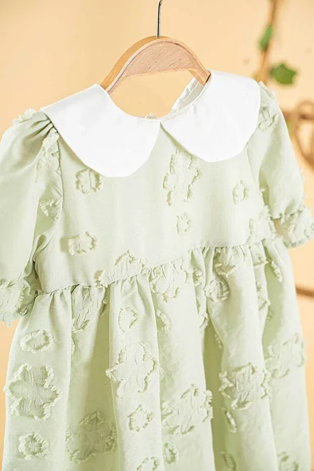 Детское платье для девочек льняное Party Mini Chics, Green — фото 3