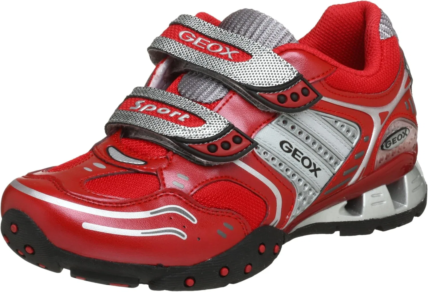 Детские кроссовки для мальчиков Calamity Geox, Dark Red/Silver