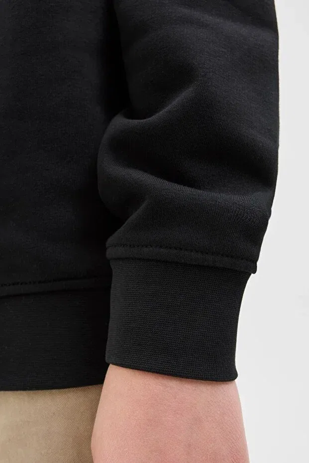 Детское худи для девочек с принтом Sportswear Jack & Jones, Black — фото 4
