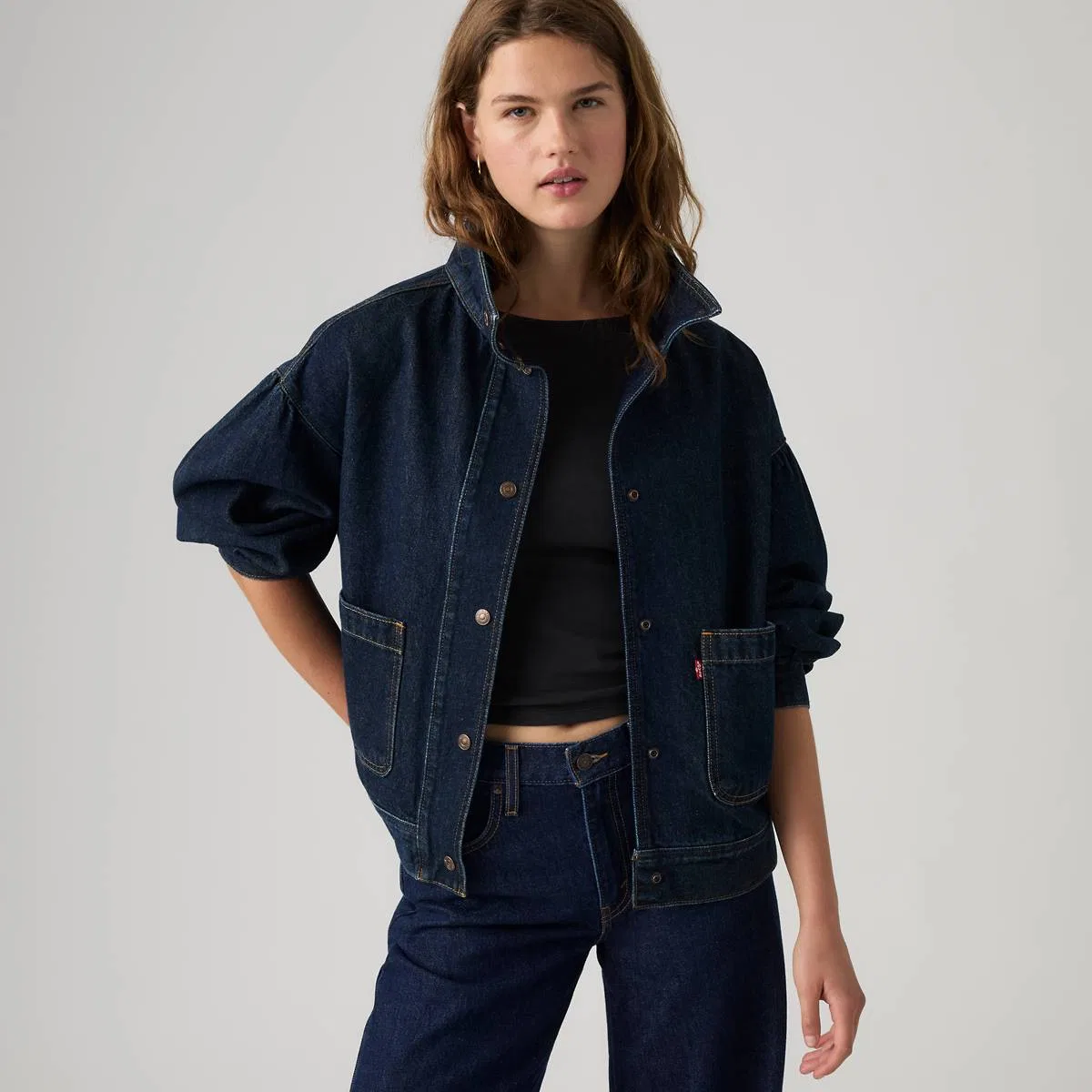 Куртка-Бомбер в стиле дальнобойщика Levi's, Shaded View - Dark Wash