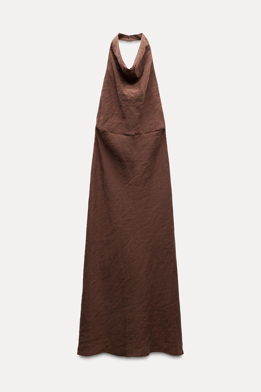 

Платье Zara Draped Halter Midi, коричневый